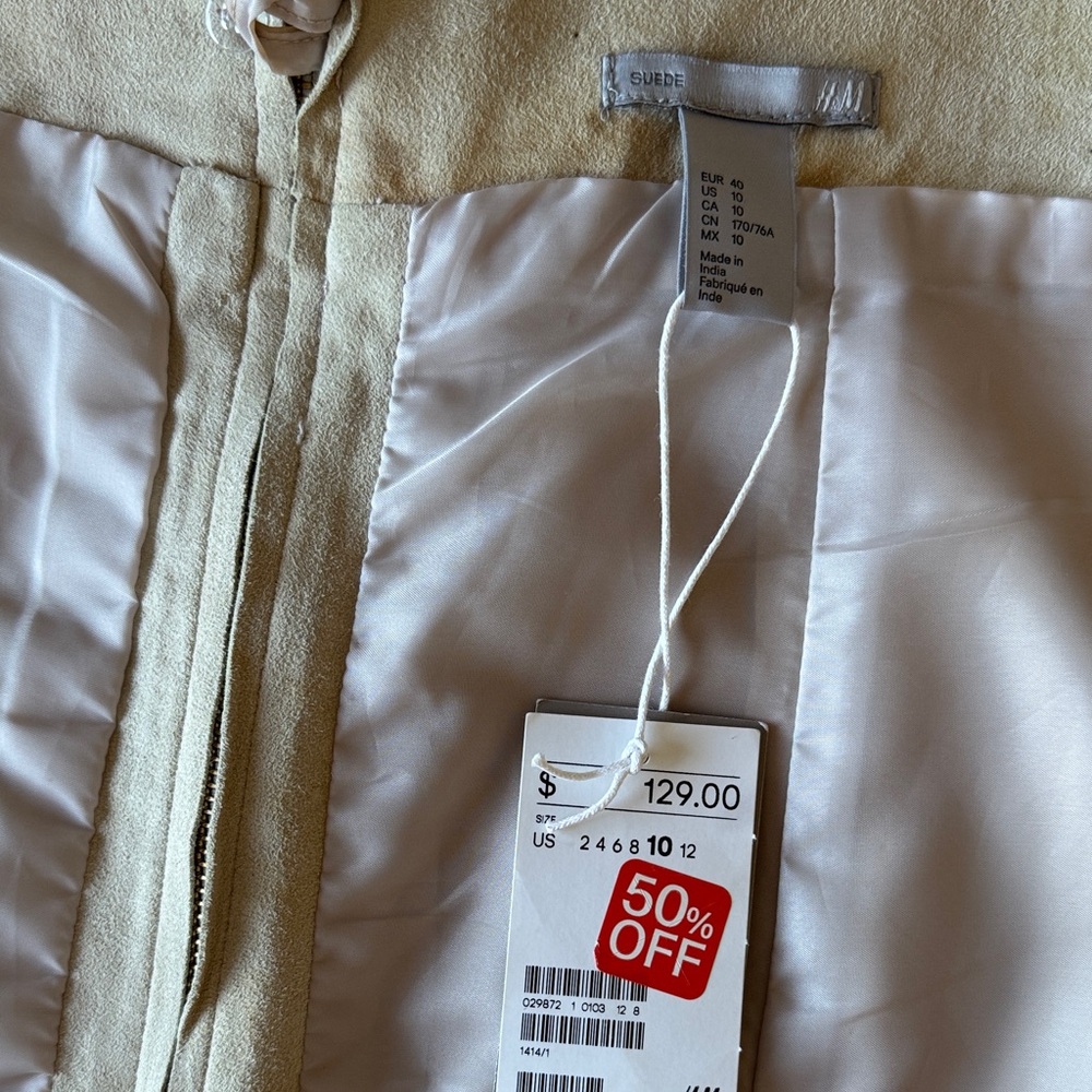 H&M Light Tan Suede Pencil Skirt